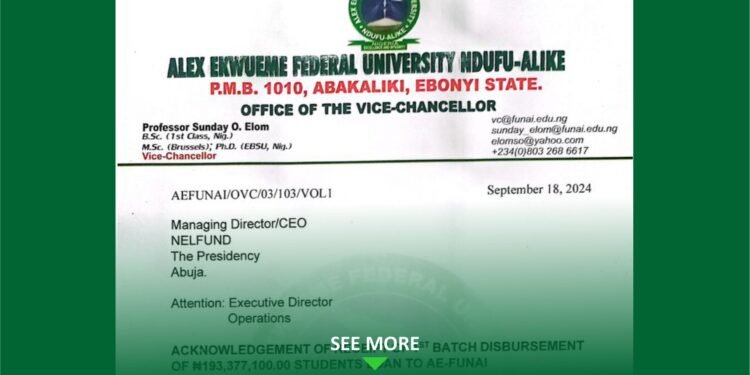 The management of ALEX EKWUEME FEDERAL UNIVERSITY, EBONYI STATE confirms