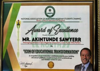 NELFUND MD Sawyerr, honoured by NANNS as icon of educational transformation