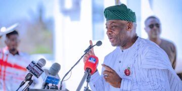Nigeria Minister of Education Commends Chief Wole at BOUESTI Senate Building Commissioning