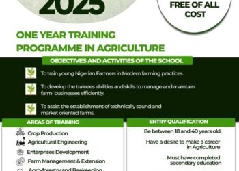 APPLICATION FOR ADMISSION TO A ONE-YEAR TRAINING PROGRAMME IN MODERN AND SUSTAINABLE AGRICULTURE, 2025 SESSION