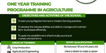APPLICATION FOR ADMISSION TO A ONE-YEAR TRAINING PROGRAMME IN MODERN AND SUSTAINABLE AGRICULTURE, 2025 SESSION