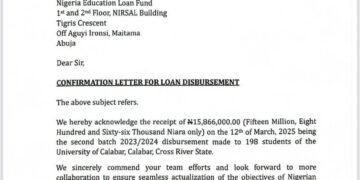 NELFUND: UNICAL Confirms Receipt of ₦15.8m Education Loan for 198 Students
