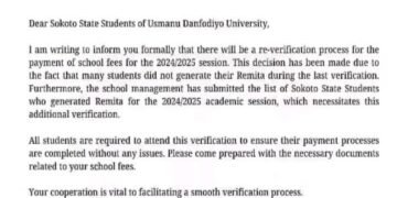 Sokoto State Government to Conduct Fresh Verification Exercise For Indigenous Students